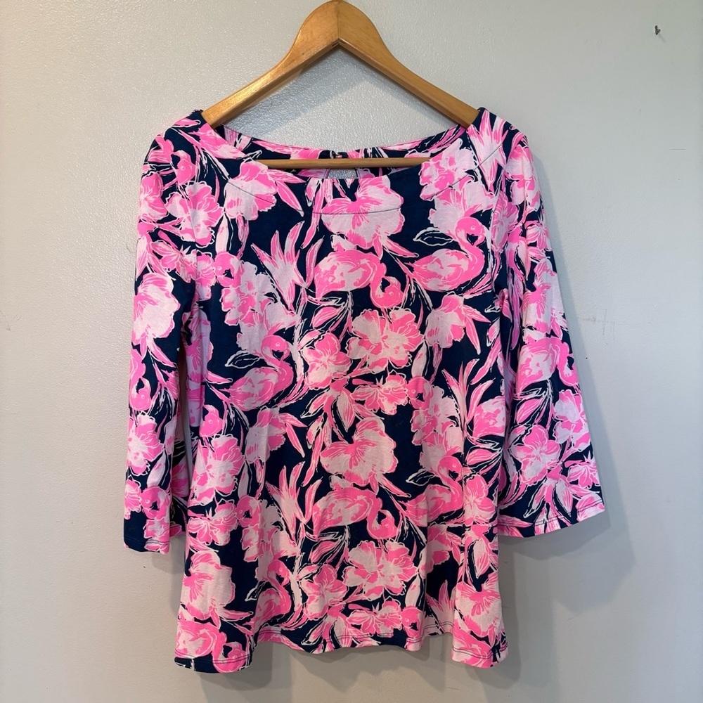 Lilly Pulitzer Floral Waverly Floral 3/4 Top Women’s Size Medium